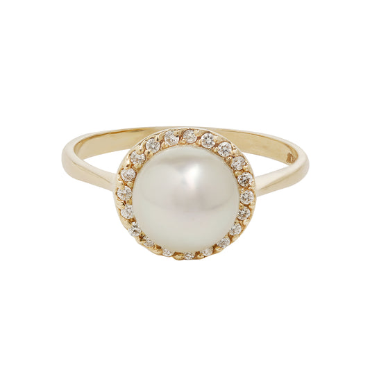 Anillo con perla biwa