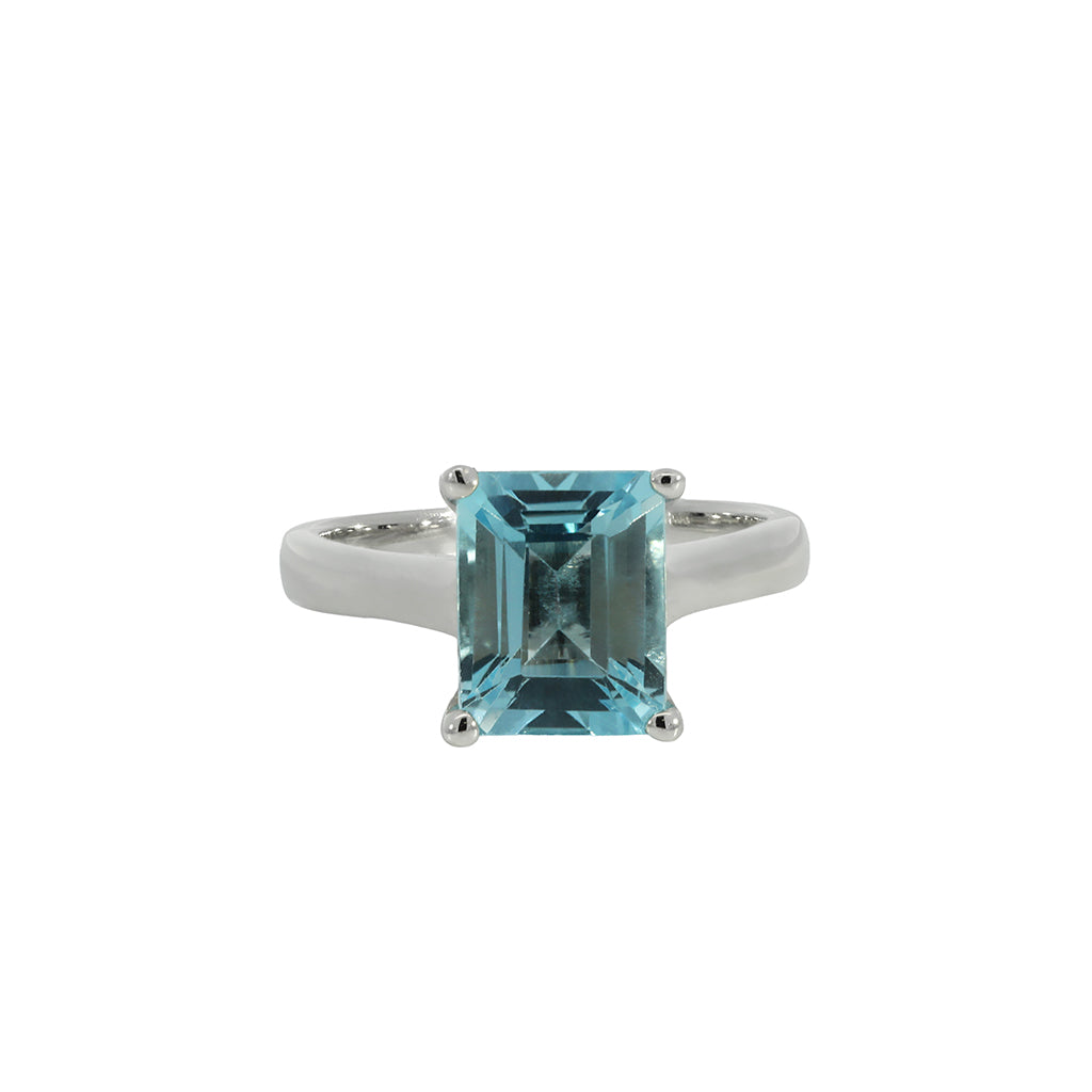 Anillo Solitario con Topacio Azul de 2,94 ct.