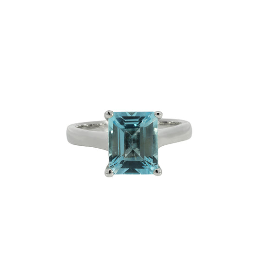 Anillo Solitario con Topacio Azul de 2,94 ct.