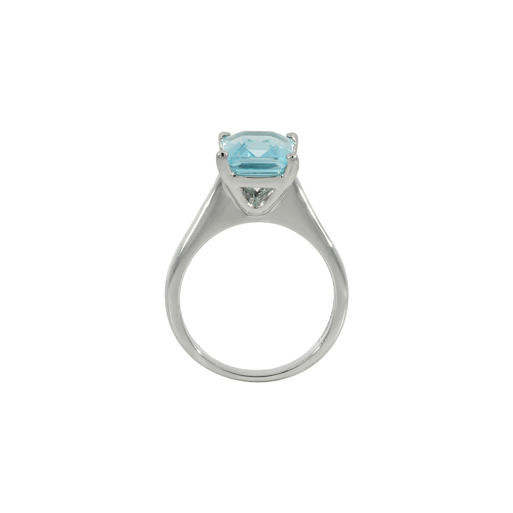 Anillo Solitario con Topacio Azul de 2,94 ct.