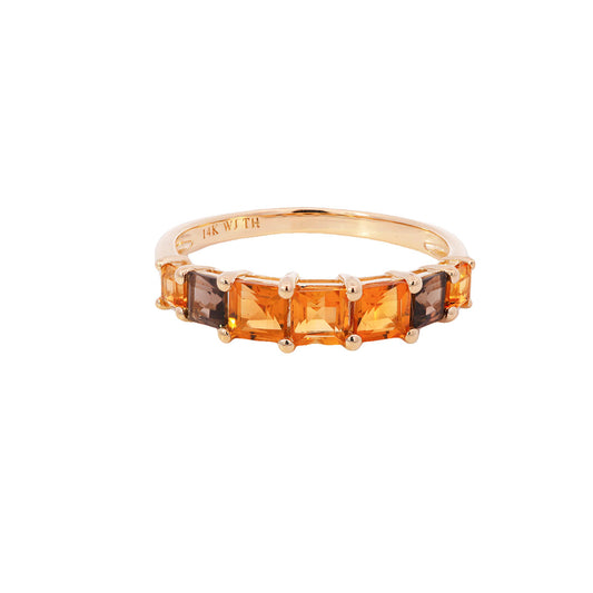 Churumbela de citrina y smoky quartz
