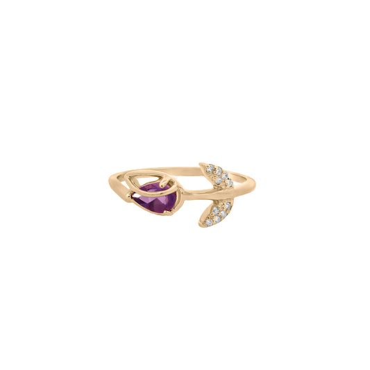 Amethyst Tulip Ring