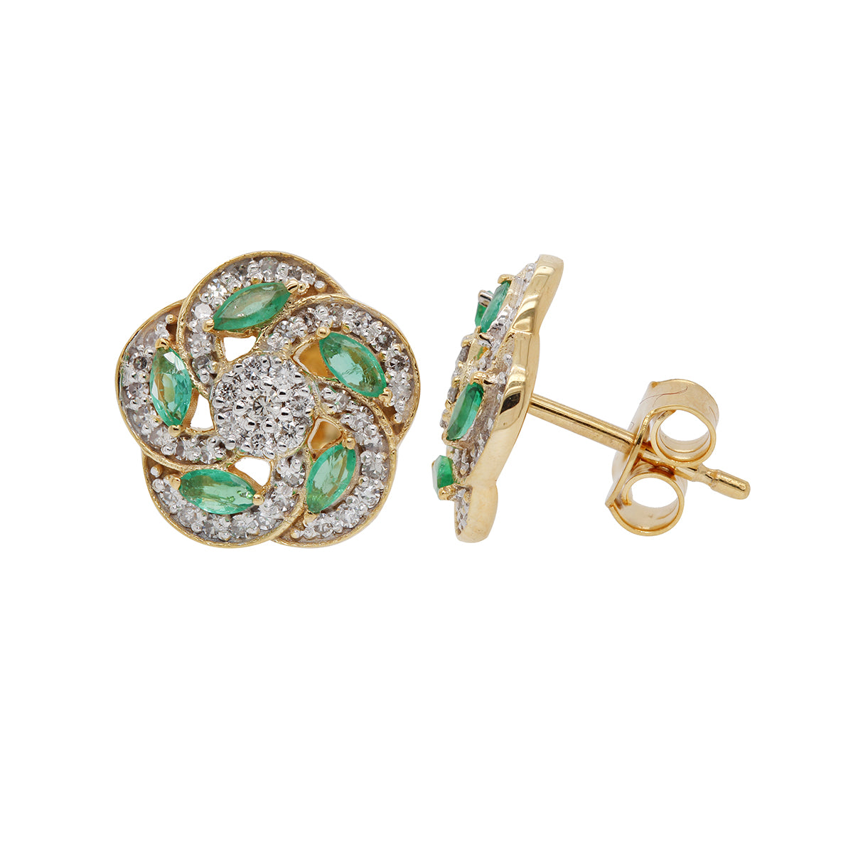 Aretes con esmeralda
