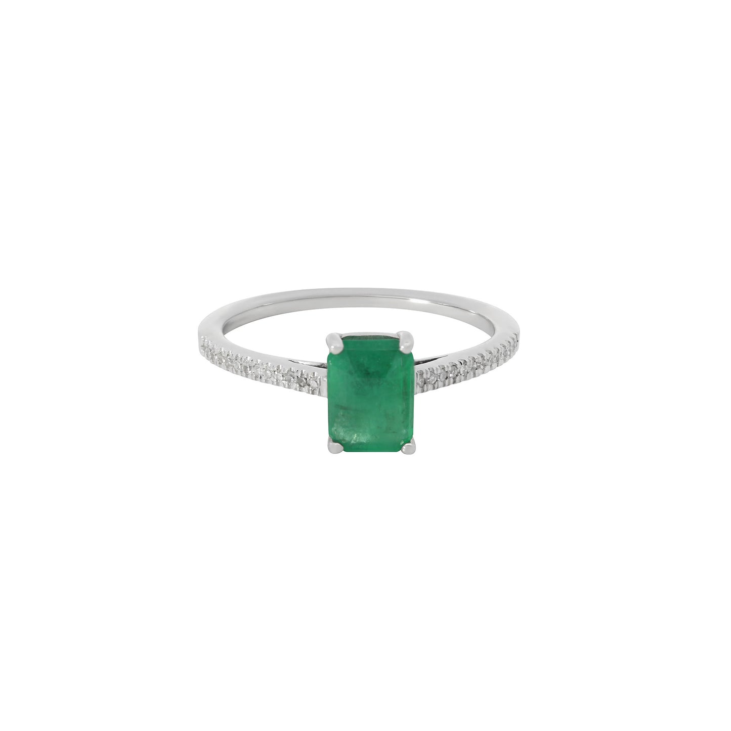 Green Flame – Anillo con Esmeralda y Diamantes