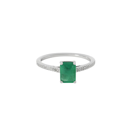 Green Flame – Anillo con Esmeralda y Diamantes